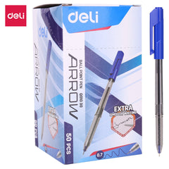 DELI EQ01030 Smooth Ball Point Pen .7MM BL(1X50)