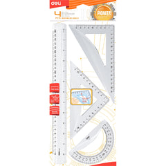 DELI TRANSPARENT RULER SET 4 PCS SET