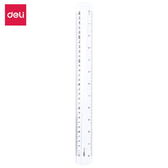 DELI PS RULER EASY GRAB 30CM TRANSPARENT
