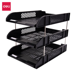 DELI E9217 3 Tier Document Tray(Black)