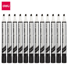 DELI EU00220 BK Dry Erase Marker Black Chisel (1x12)