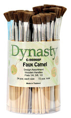 BRUSH DYNASTY C-5600SF FAUX CAMEL SH FLAT SET OF 72