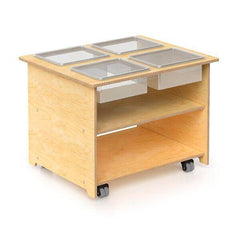 MOBILE SENSORY TABLE WITH TRAYS AND LIDS