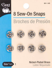 DISC-SNAPS SEW ON PACK OF 8