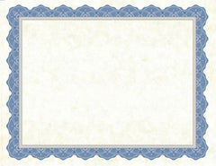 CERTIFICATES - DRAMA BLUE SILVER FOIL PARCHMENT 11 X8.5 INCH - PACK OF 15