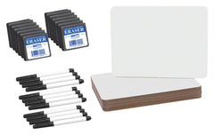DRY ERASE CLASS PACK WITH SINGLE SIDED BOARDS PENS AND ERASERS SET OF 36