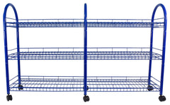 METAL MOBILE LEVELED LIBRARY RACK