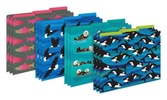 FILE FOLDERS LETTER SEA AND SKY MULTI-DESIGN SET OF 12