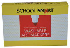 MARKERS WASH SCHOOL SMART CONICAL BROWN PACK OF 12
