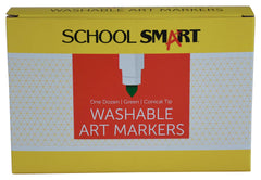 MARKERS WASH SCHOOL SMART CONICAL GREEN PACK OF 12