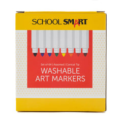 MARKERS WASH SCHOOL SMART CONICAL ASST COLORS SET OF 64