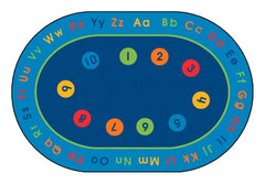 CARPETS FOR KIDS - PREMIUM BASIC CONCEPTS LITERACY - 6 FT 9 IN X 9 FT 5 IN OVAL