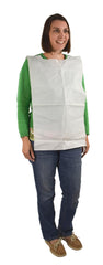 BIB - DISPOSABLE OVERHEAD PAPER/POLY - WHITE DESIGN - PACK OF 300
