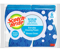 SPONGE - SCOTCH-BRITE SCRUB DOTS NON-SCRATCH SCRUB - PACK OF 6