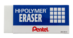 ERASER PENTEL HI-POLYMER X-LARGE PACK OF 8