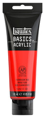 PAINT ACRYLIC LIQUITEX BASICS FLOURESCENT RED 4 OZ