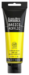 PAINT ACRYLIC LIQUITEX BASICS FLOURESCENT YELLOW 4 OZ