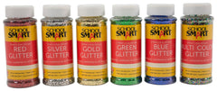 GLITTER 4 OZ ASST COLORS SCHOOL SMART SET OF 6