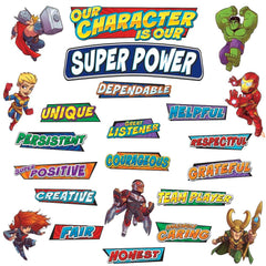 BULLETIN BOARD SET MINI MARVEL SUPER HERO TRAITS 23 PC