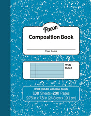 BOOK COMPOSITION PACON PASTEL BLUE 9.75X7.5 IN 100 SHTS
