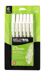 PEN GELLY ROLL CLASSIC 0.8MM WHITE PACK OF 6