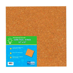 TILES NATURAL CORK 12X12 IN PK OF 4