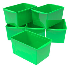 BOOK BINS INTERLOCKING DOUBLE WIDE GREEN PACK OF 6