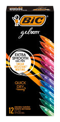 PEN BIC GEL QUICK DRY ASST FASHION SET OF 12