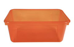 SCHOOL SMART TRANSLUCENT STORAGE BIN - 7-7/8 X 12-1/4 X 5-3/8 - ORANGE - EACH