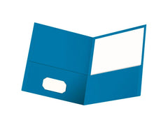 FOLDER 2-POCKET 100 SHT CAP LT BLUE PK OF 25 OXF57501
