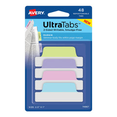 TABS ULTRA REPOSITIONABLE 2.5X1 IN ASST PASTEL PK OF 48 AVE74867