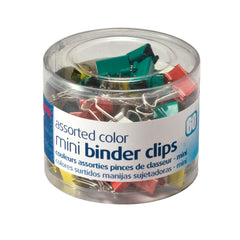 BINDER CLIPS OIC MINI 9/16 IN ASSORTED COLOR PACK OF 60