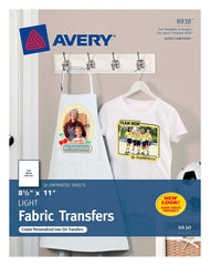 PAPER IRON-ON TRANSFERS LIGHT COLOR T-SHIRT PACK OF 18