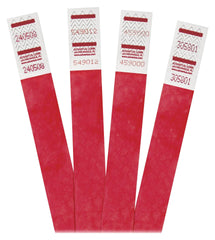 WRISTBAND - ADVANTUS TYVEK WRISTBAND 3/4 W X 9-1/2 L INCHES - RED - AVT75510 - PACK OF 500