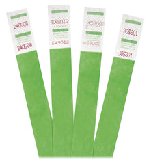 WRISTBAND - ADVANTUS TYVEK WRISTBAND 3/4 W X 9-1/2 L INCHES - GREEN - AVT75511 - PACK OF 500