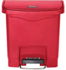 RECEPTACLE - SLIM JIM FRONT STEP ON CONTAINER - 4 GALLON CAPACITY - 9 W X 15-7/10 H IN - RED COLOR - EACH