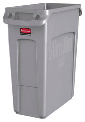 RECEPTACLE - SLIM JIM VENTED CONTAINER - 16 GALLON CAPACITY - 11 W X 25 H IN - GRAY COLOR - EACH