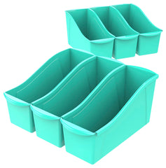 BOOK BINS INTERLOCKING TEAL PACK OF 6