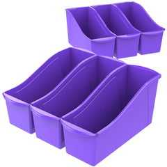 BOOK BINS INTERLOCKING PURPLE PACK OF 6