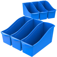BOOK BINS INTERLOCKING BLUE PACK OF 6