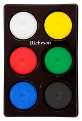 PAINT TEMPERA CAKES RICHESON SMALL ASST PRIMARY TRAY SET OF 6