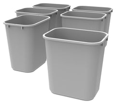 WASTE BASKET - MEDIUM 28 QT - GRAY - CASE OF 6