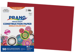 CONST PPR 12X18 HOLIDAY RED PRANG PACK OF 50
