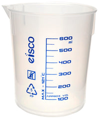 BEAKER POLYPROPYLENE SCREEN PRINTED 600ML