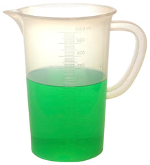 BEAKER POLYPROPYLENE 1000ML WITH HANDLE AND SPOUT