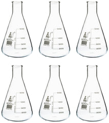 FLASK ERLENMEYER GLASS NARROW NECK 500ML PACK OF 6