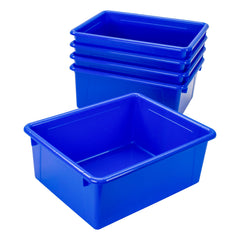 SCHOOL SMART DEEP STORAGE BIN - 10-3/4 X 13-3/8 X 5-1/4 - BLUE - PACK OF 5