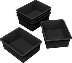 SCHOOL SMART DEEP STORAGE BIN - 10-3/4 X 13-3/8 X 5-1/4 - BLACK - PACK OF 5