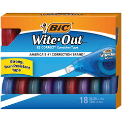CORRECTION TAPE WITE-OUT EZ CORRECT WHITE PACK OF 18