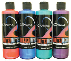 PAINT ACRYLIC CHROMA MOLTEN METALS 8OZ ASST BRIGHT SET OF 4